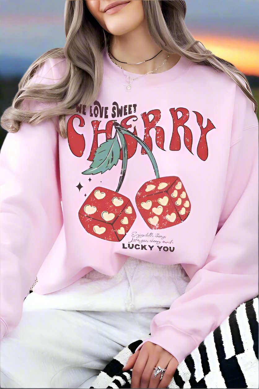 Love You Cherry Much Fleece Sweatshirt