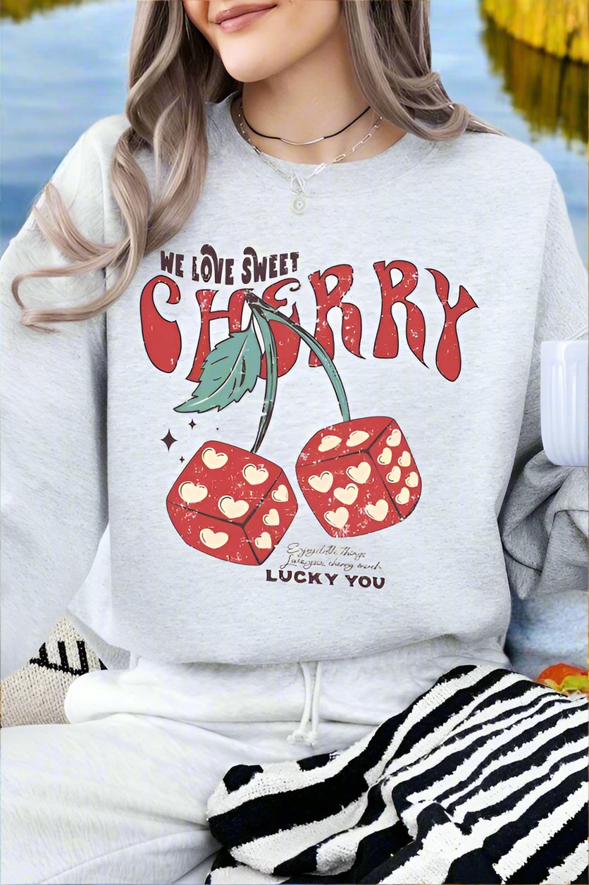 Love You Cherry Much Fleece Sweatshirt