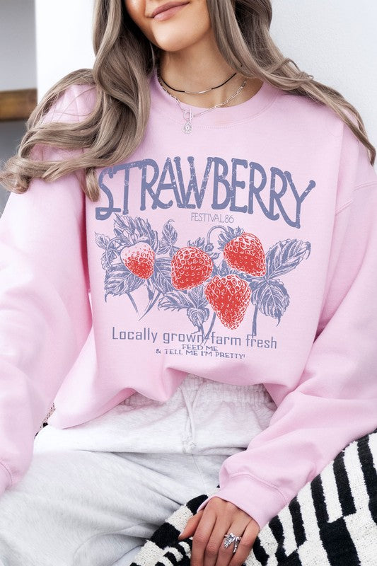Strawberry Festival 86 Fleece Sweatshirt – Locally Grown, Farm Fresh Crewneck