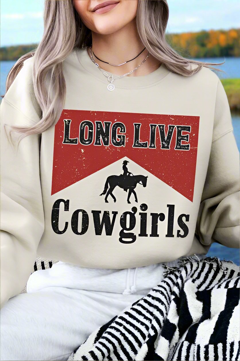 Long Live Cowgirl Western Fleece Sweatshirt