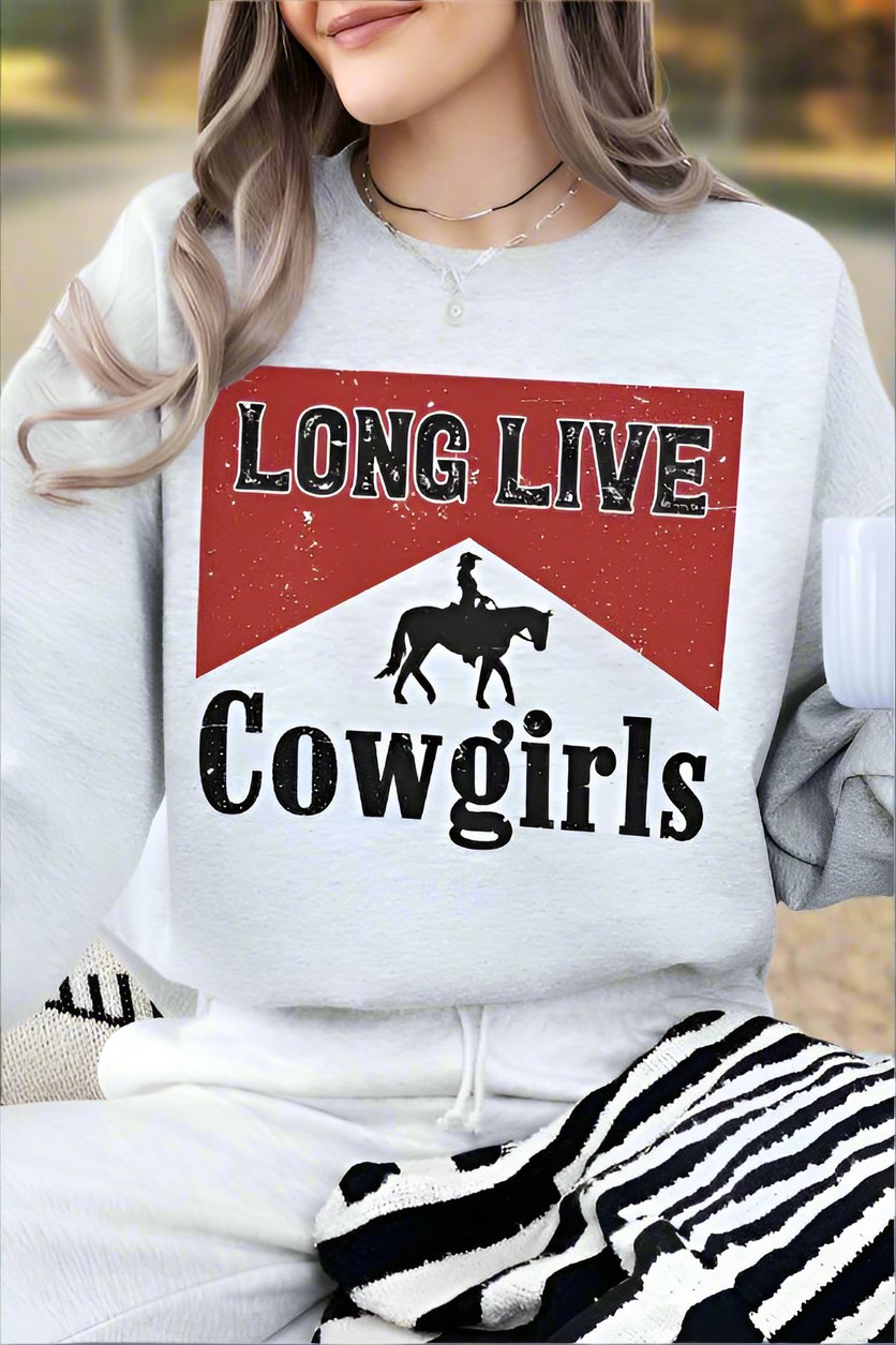 Long Live Cowgirl Western Fleece Sweatshirt